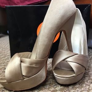 Karen Millen leather open toe high heels